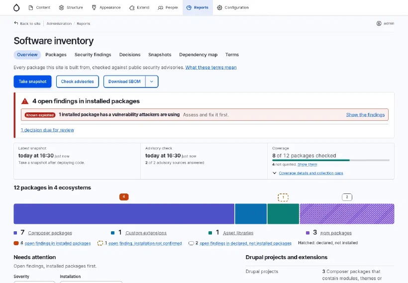 DruBOM: next generation supply chain security for Drupal